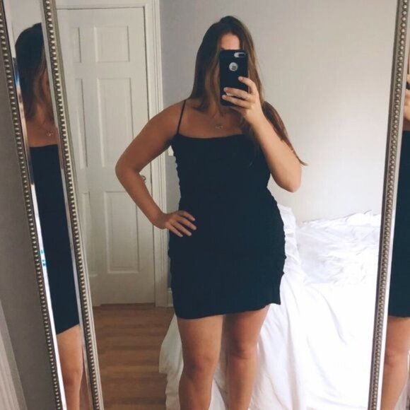 WeWoreWhat Ronnie Ruched Dress in blue depths Sz XL NWT - Picture 3 of 12